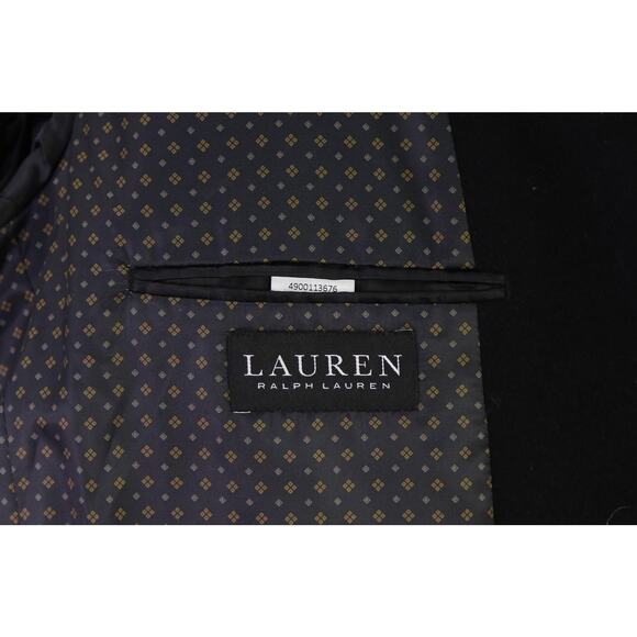 Lauren Ralph Lauren Mens Black Wool Silk Cashmere Flannel Blazer Jacket 46R - Picture 7 of 8